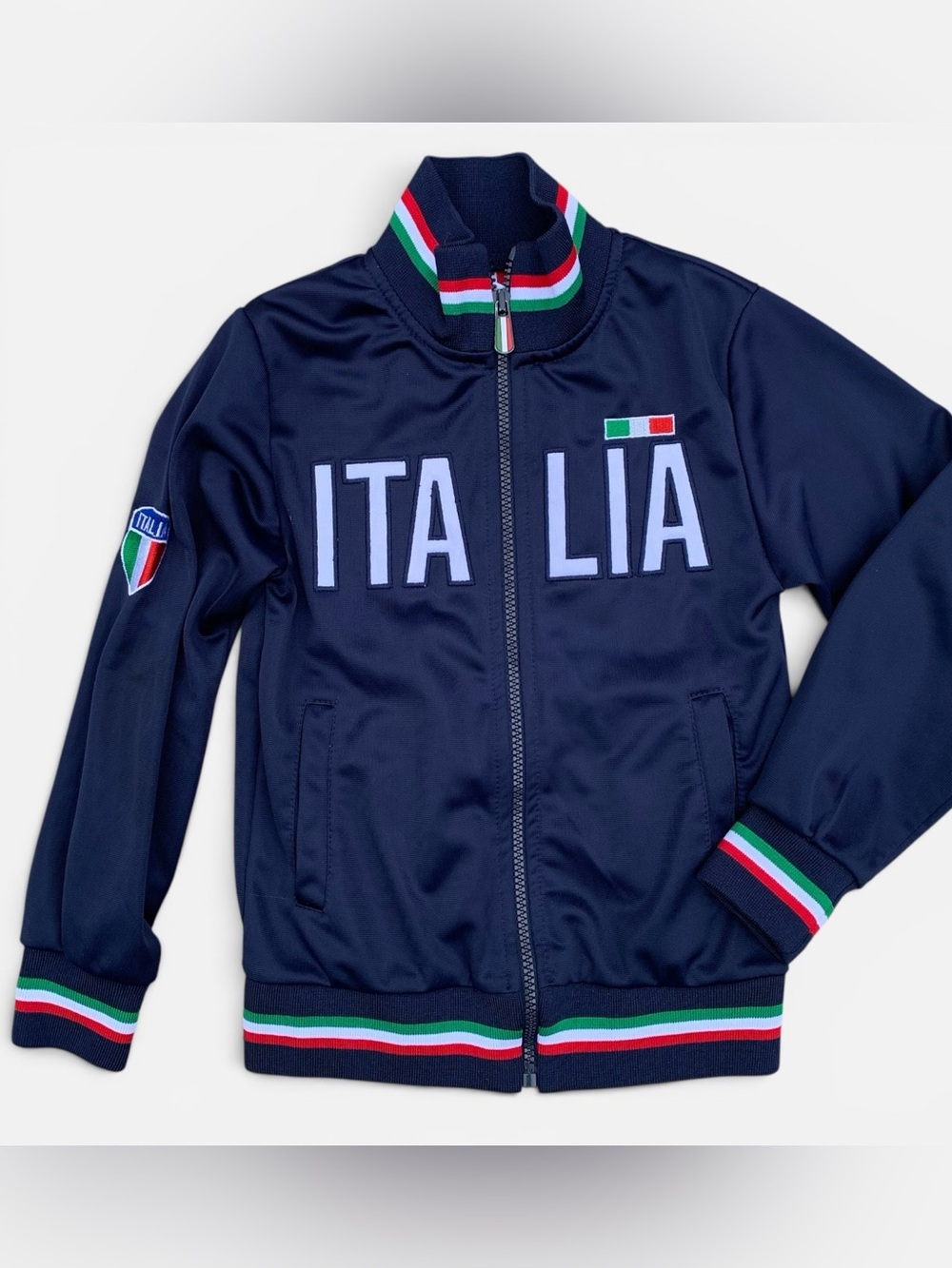Italia Navy Track Jacket with Italian Flag 3T 4T